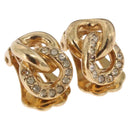 Christian Dior Earring Metal Gold Tone Auth BA13643-1