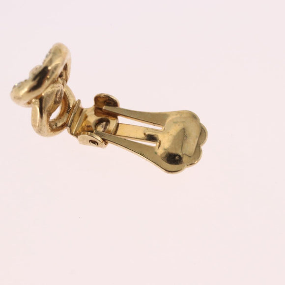 Christian Dior Earring Metal Gold Tone Auth BA13643