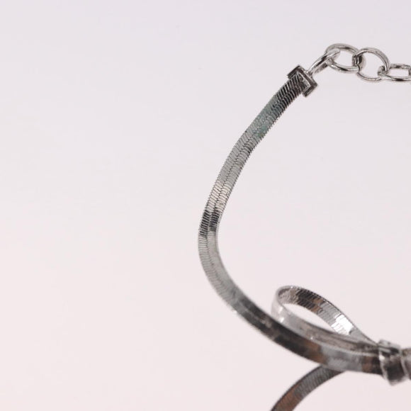 Christian Dior Bracelet Metal Silver Auth BA13644