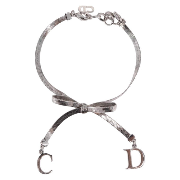 Christian Dior Bracelet Metal Silver Auth BA13644