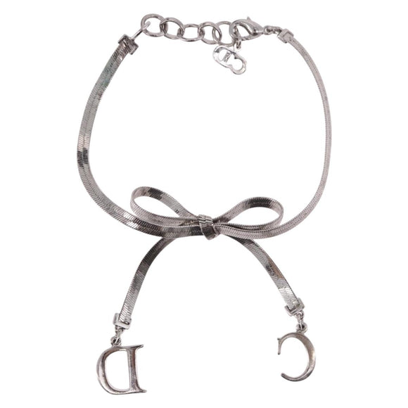 Christian Dior Bracelet Metal Silver Auth BA13644