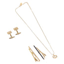Christian Dior Necklace metal 4 Set Gold Tone Auth BA13645-1