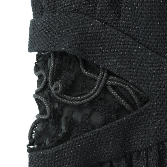 CHANEL Dress Wool Black CC Auth BA13646SAM