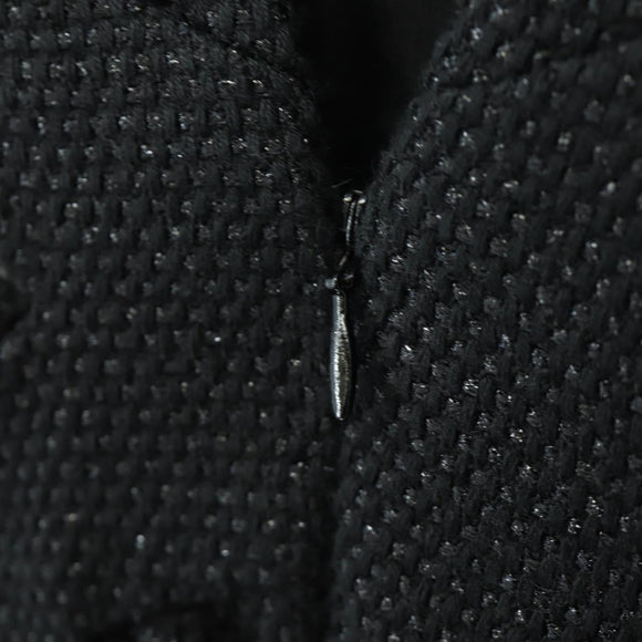 CHANEL Dress Wool Black CC Auth BA13646SAM
