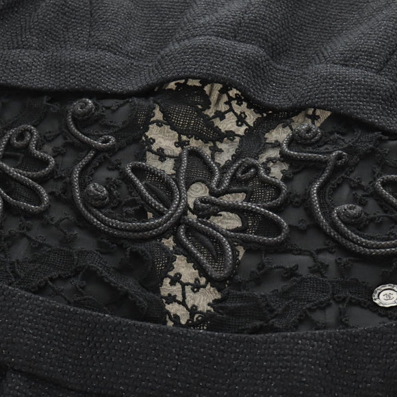 CHANEL Dress Wool Black CC Auth BA13646SAM