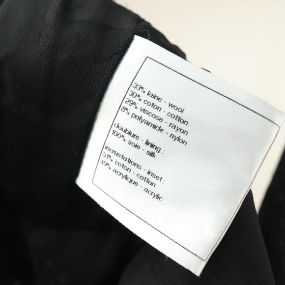CHANEL Dress Wool Black CC Auth BA13646SAM