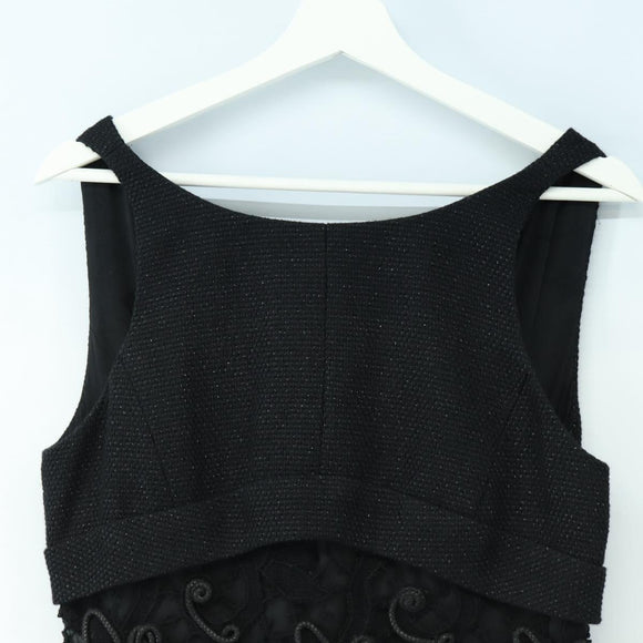 CHANEL Dress Wool Black CC Auth BA13646SAM