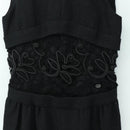 CHANEL Dress Wool Black CC Auth BA13646SAM-3