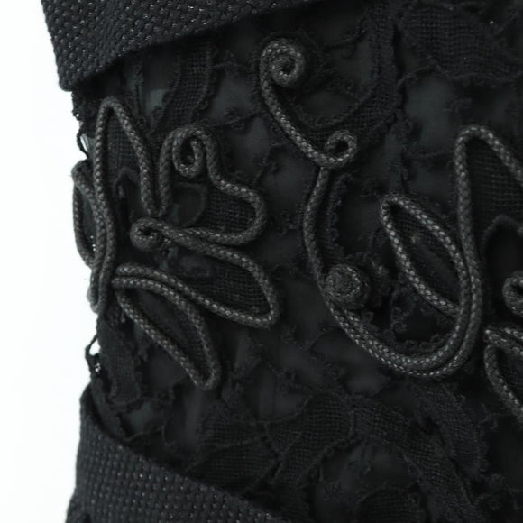 CHANEL Dress Wool Black CC Auth BA13646SAM