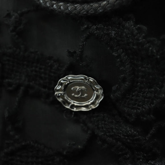 CHANEL Dress Wool Black CC Auth BA13646SAM