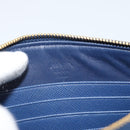 PRADA Clutch Bag Safiano Blue Gold Auth BA13647V-19