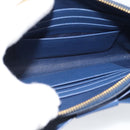 PRADA Clutch Bag Safiano Blue Gold Auth BA13647V-10