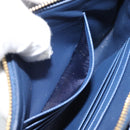 PRADA Clutch Bag Safiano Blue Gold Auth BA13647V-22