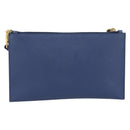 PRADA Clutch Bag Safiano Blue Gold Auth BA13647V-2