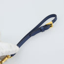 PRADA Clutch Bag Safiano Blue Gold Auth BA13647V-7