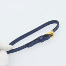 PRADA Clutch Bag Safiano Blue Gold Auth BA13647V-8