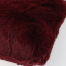 CHANEL Chain Shoulder Bag Fur Red CC Auth BA13649V-11