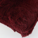 CHANEL Chain Shoulder Bag Fur Red CC Auth BA13649V-12