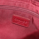 CHANEL Chain Shoulder Bag Fur Red CC Auth BA13649V-17