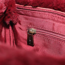 CHANEL Chain Shoulder Bag Fur Red CC Auth BA13649V-21