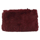 CHANEL Chain Shoulder Bag Fur Red CC Auth BA13649V-3