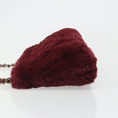 CHANEL Chain Shoulder Bag Fur Red CC Auth BA13649V-5