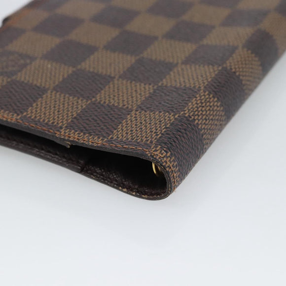 LOUIS VUITTON Damier Ebene Agenda PM Day Planner Cover R20700 LV Auth BA13650