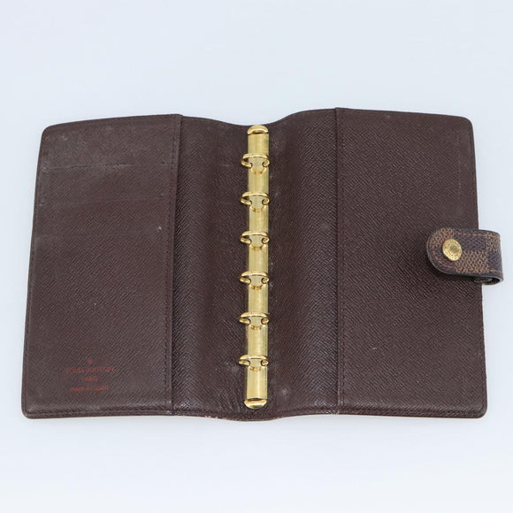 LOUIS VUITTON Damier Ebene Agenda PM Day Planner Cover R20700 LV Auth BA13650