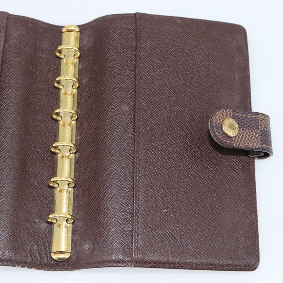 LOUIS VUITTON Damier Ebene Agenda PM Dagplanner Omslag R20700 LV Auth BA13650