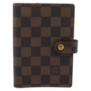 LOUIS VUITTON Damier Ebene Agenda PM Day Planner Cover R20700 LV Auth BA13650-13