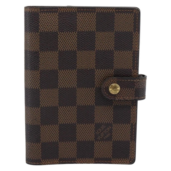 LOUIS VUITTON Damier Ebene Agenda PM Day Planner Cover R20700 LV Auth BA13650
