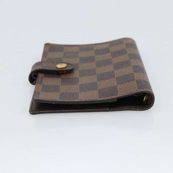 LOUIS VUITTON Damier Ebene Agenda PM Day Planner Cover R20700 LV Auth BA13650