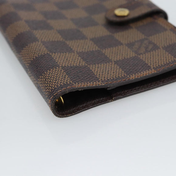 LOUIS VUITTON Damier Ebene Agenda PM Day Planner Cover R20700 LV Auth BA13650