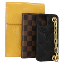 LOUIS VUITTON Monogram Vernis Planner 3 Set Beige black LV Auth BA13651-1