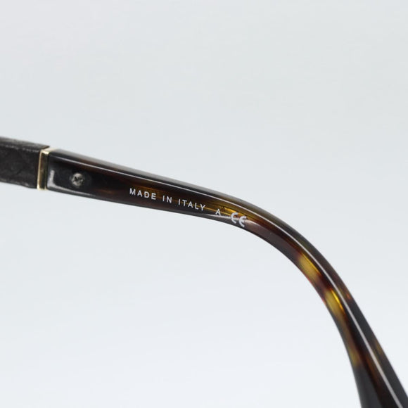 CHANEL Tortoise Pattern Sunglasses Metal Black Gold CC Auth BA13652