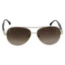 CHANEL Tortoise Pattern Sunglasses Metal Black Gold CC Auth BA13652-13