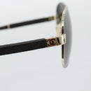 CHANEL Tortoise Pattern Sunglasses Metal Black Gold CC Auth BA13652-4