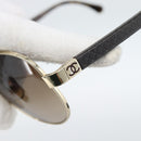 CHANEL Tortoise Pattern Sunglasses Metal Black Gold CC Auth BA13652-6