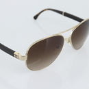 CHANEL Tortoise Pattern Sunglasses Metal Black Gold CC Auth BA13652-7