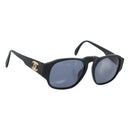 CHANEL Sunglasses plastic Black Gold CC Auth BA13653-1