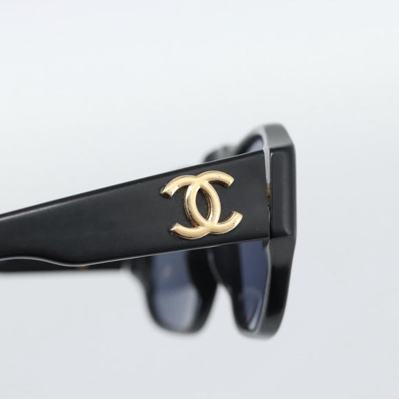 CHANEL Sunglasses plastic Black Gold CC Auth BA13653
