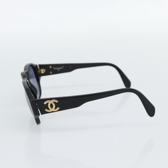 CHANEL Sunglasses plastic Black Gold CC Auth BA13653