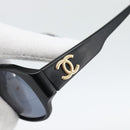CHANEL Sunglasses plastic Black Gold CC Auth BA13653-7