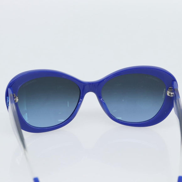 CHANEL Sunglasses Plastic Blue CC Auth BA13654
