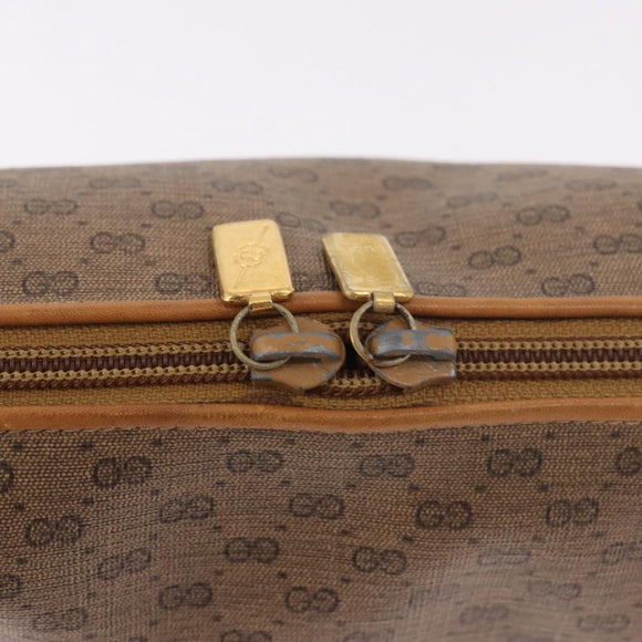 GUCCI Micro GG Supreme Shoulder Bag PVC Beige Gold Auth BA13656