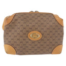 GUCCI Micro GG Supreme Shoulder Bag PVC Beige Gold Auth BA13656-13