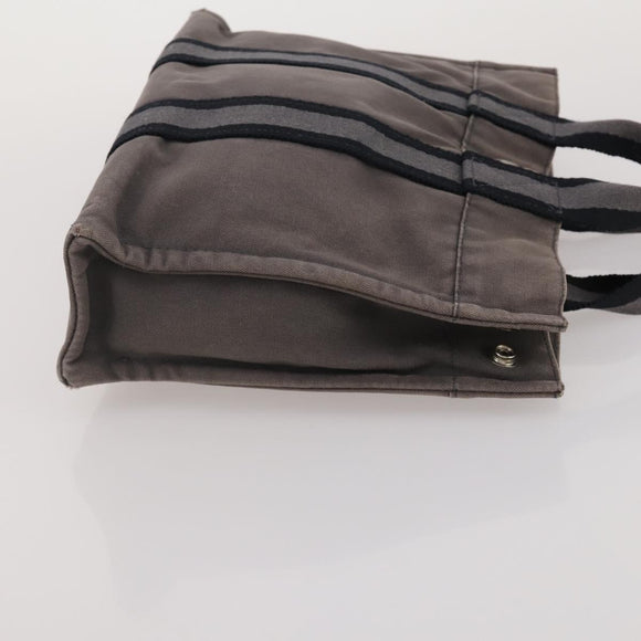 HERMES Fourre Tout Hand Bag Cotton 4 Set Navy Orange gray Auth BA13658
