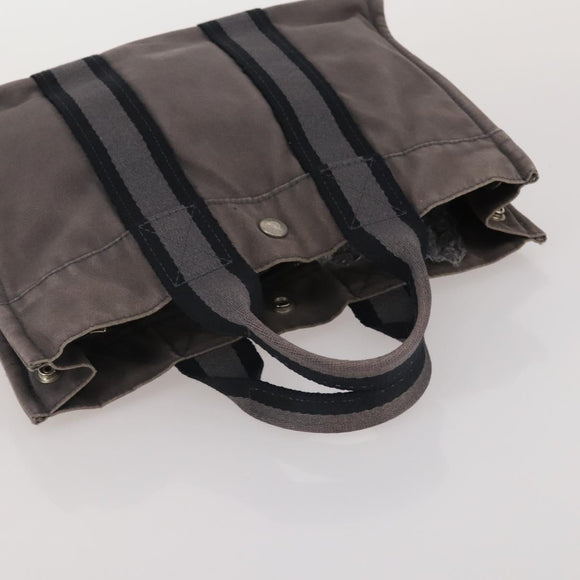HERMES Fourre Tout Hand Bag Cotton 4 Set Navy Orange gray Auth BA13658