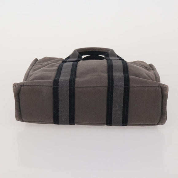 HERMES Fourre Tout Hand Bag Cotton 4 Set Navy Orange gray Auth BA13658