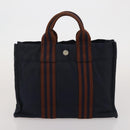 HERMES Fourre Tout Hand Bag Cotton 4 Set Navy Orange gray Auth BA13658-15